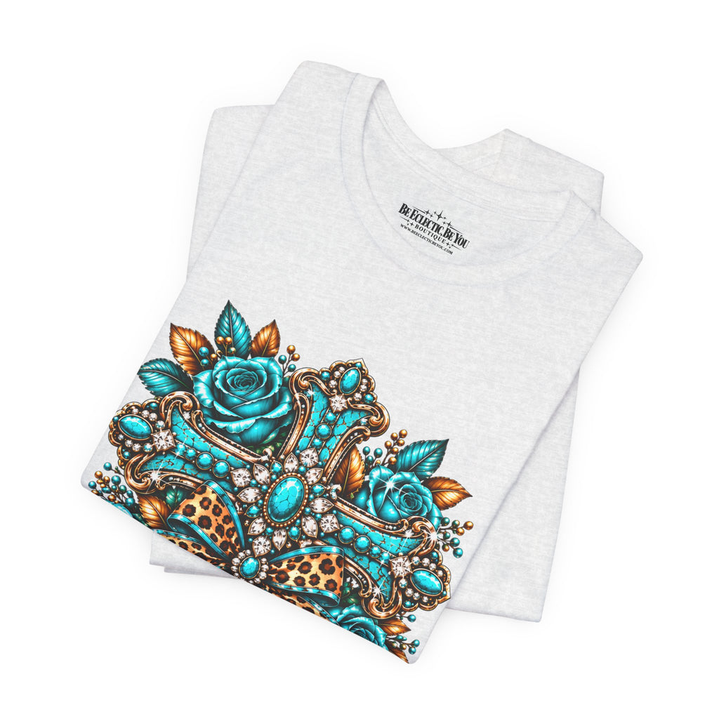 Bohemian Turquoise Floral Paisley T-Shirt