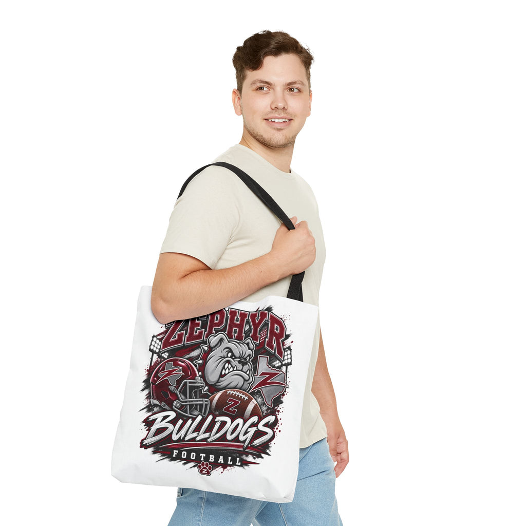 Bulldogs Football Tote Bag — Zephyr Mascot Collegiate Game Day Tote