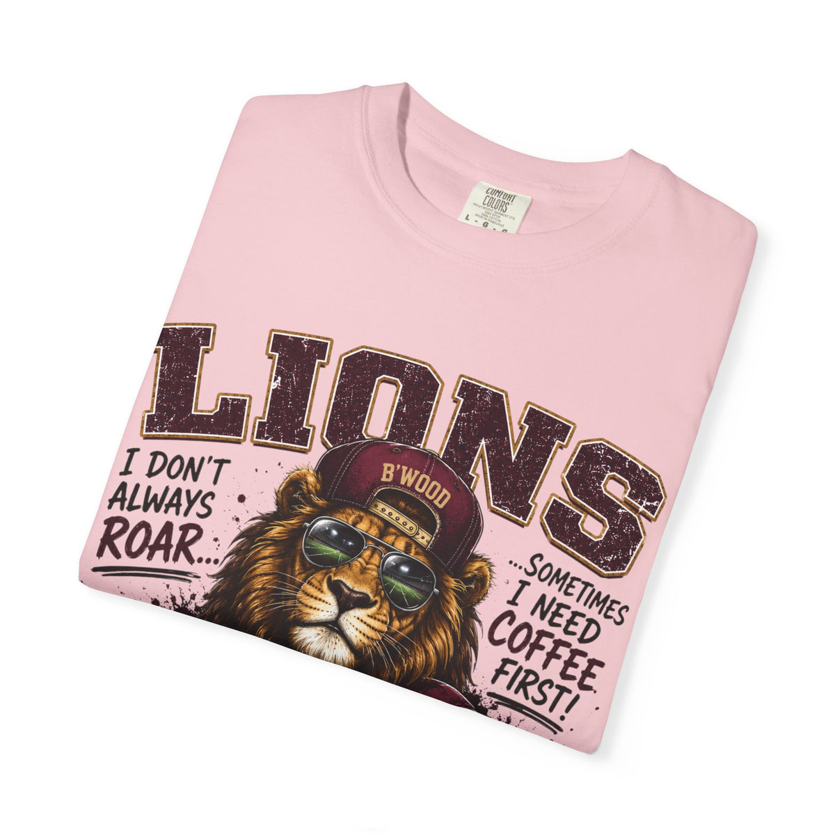 Lions Coffee Club T-Shirt — 'Eat. Sleep. Coffee. Repeat.' Graphic Tee