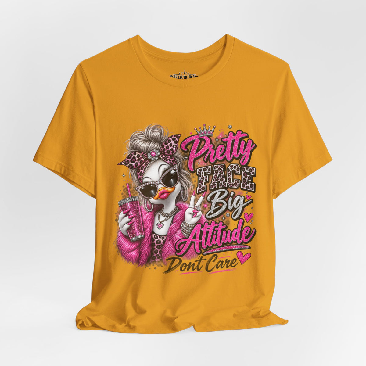 Pretty with a Big Attitude Don’t Care Graphic T-Shirt