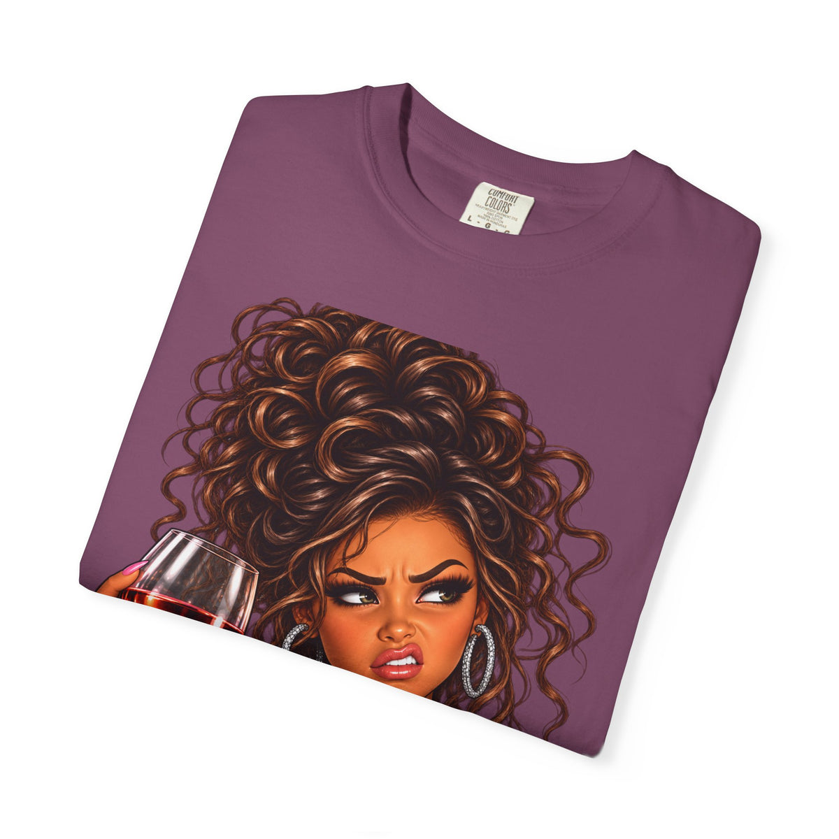 Sassy Curly Girl Wine T-Shirt