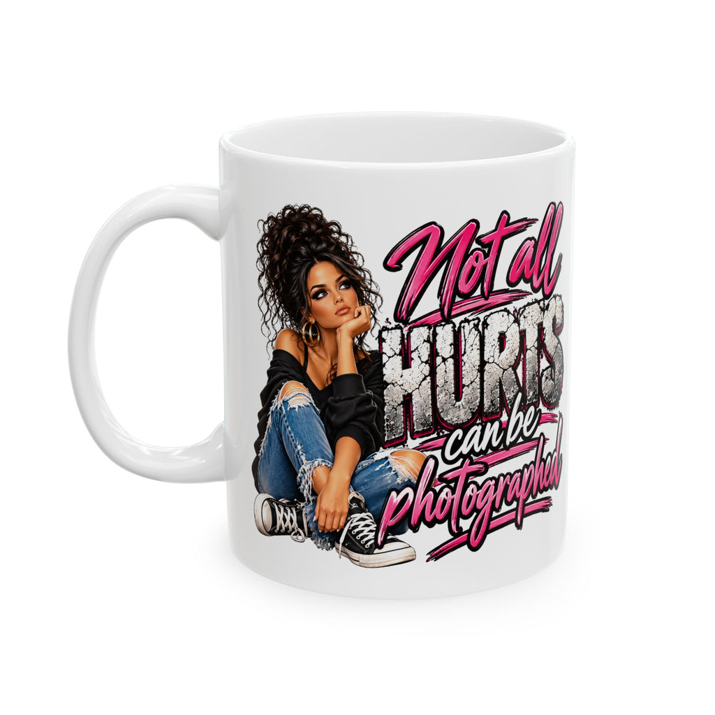 Ceramic Mug — "Not All Curves Should Be Photographed" Graphic Mug with Stylish Woman Illustration