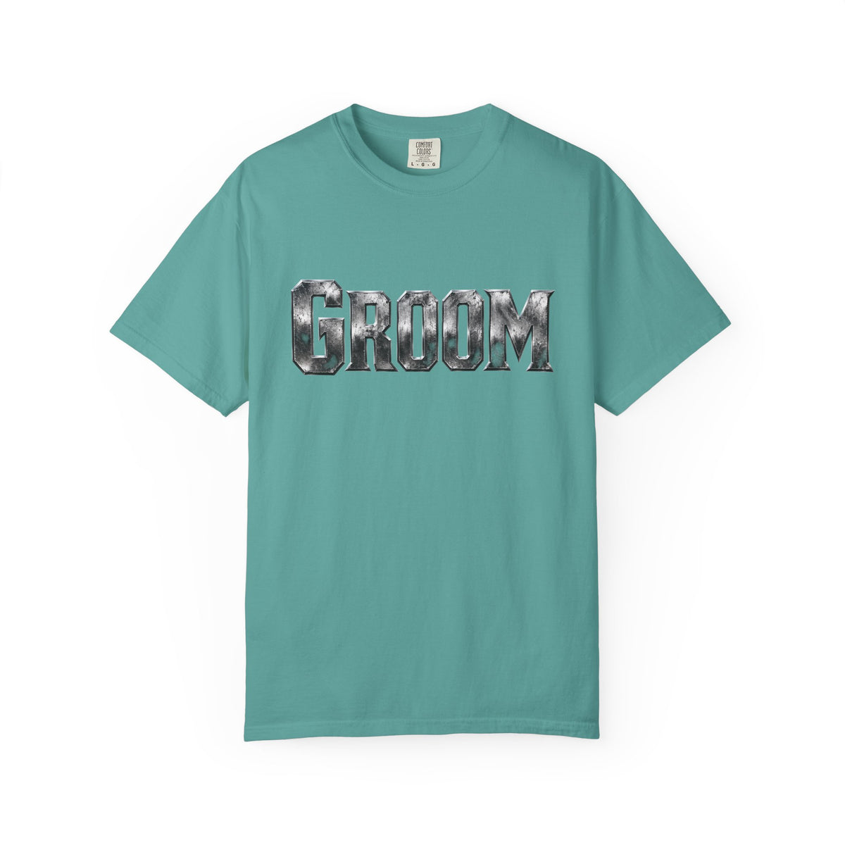 Groom Graphic T-Shirt — Metallic Lettering Wedding Tee for Grooms