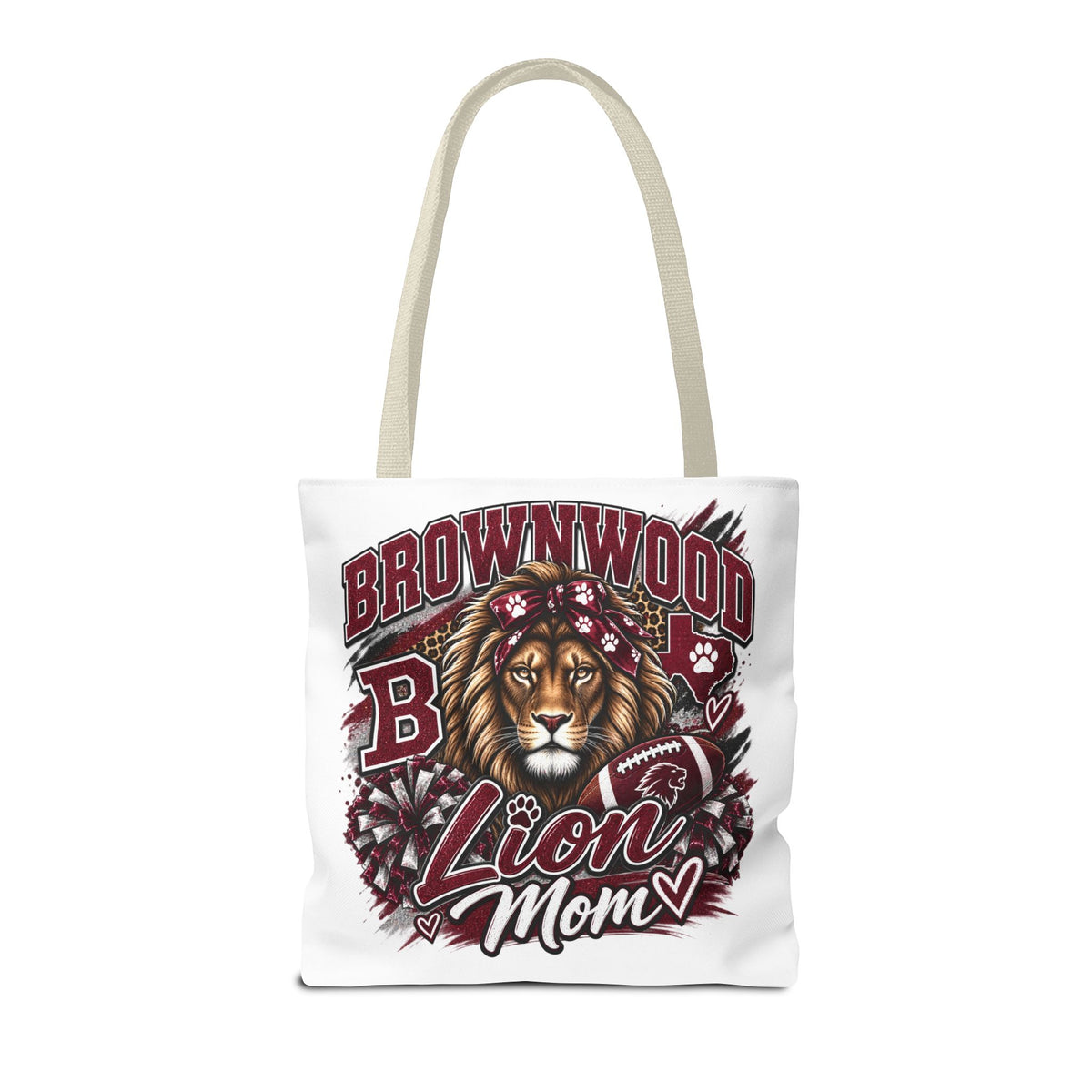 Lion Mom Tote Bag — Brownwood School Spirit Lion Mom Tote