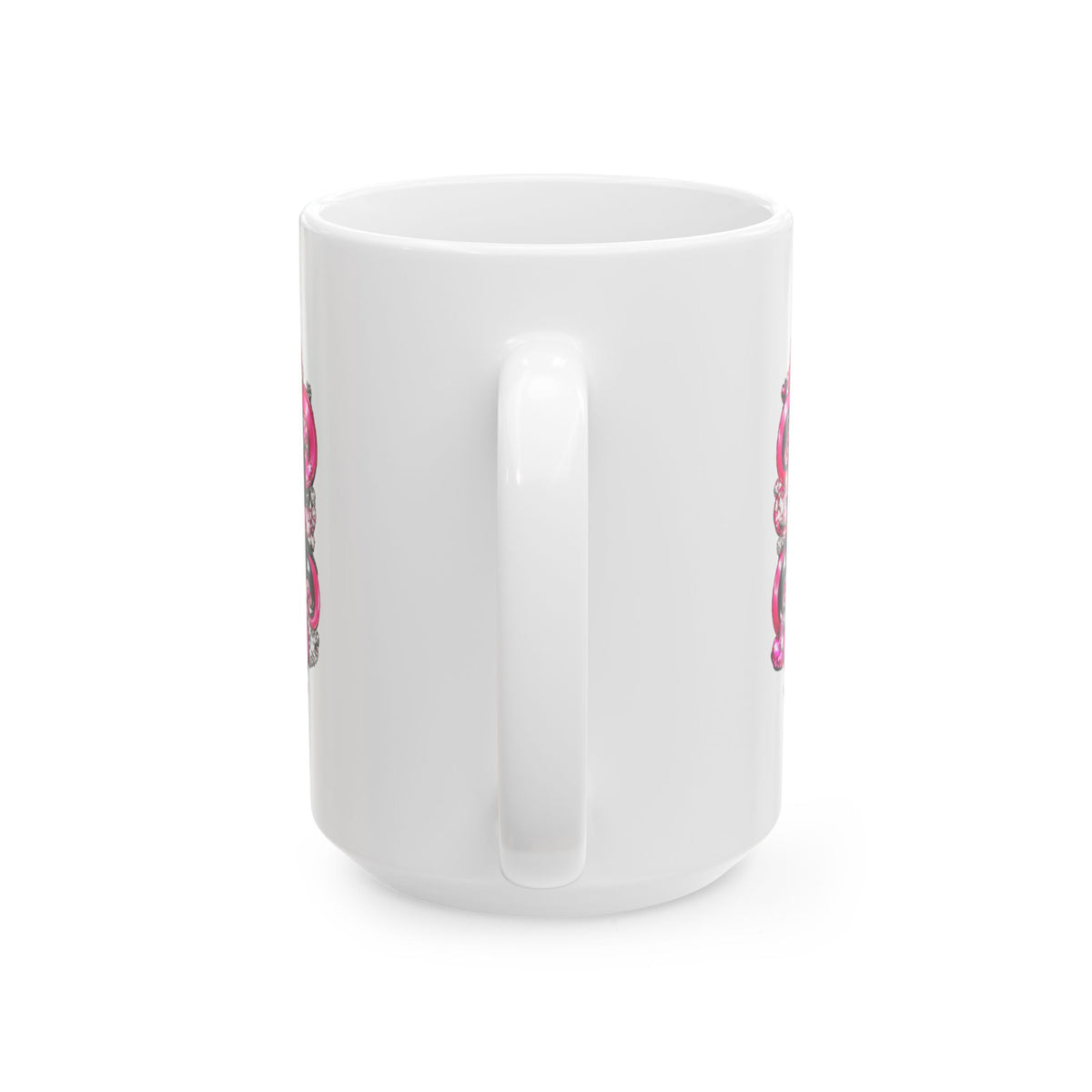 Pink Rhinestone Heart Love Ceramic Mug