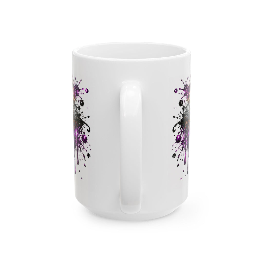 Middle Finger Purple Glam Ceramic Mug — Edgy Don’t Care Coffee Cup (11oz & 15oz)