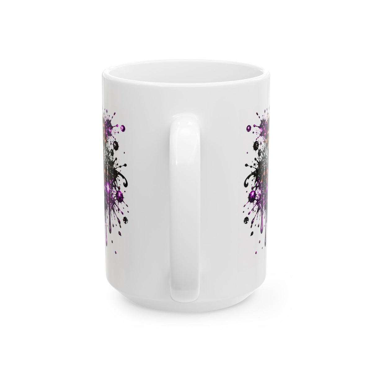 Middle Finger Purple Glam Ceramic Mug — Edgy Don’t Care Coffee Cup (11oz & 15oz)