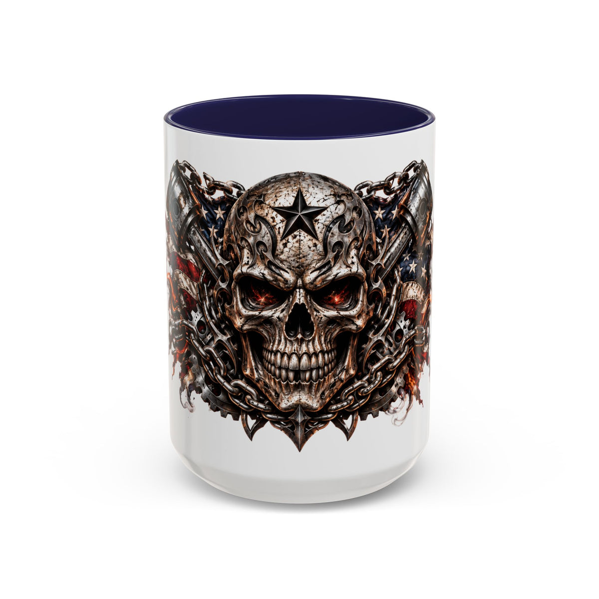 Skull & American Flag Coffee Mug (Accent, 11/15oz)