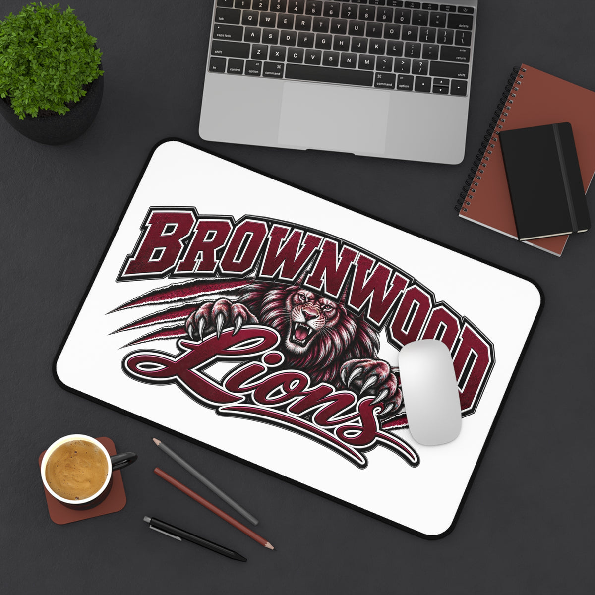Brownwood Lions Desk Mat — School Mascot Mouse Pad for Students & Alumni