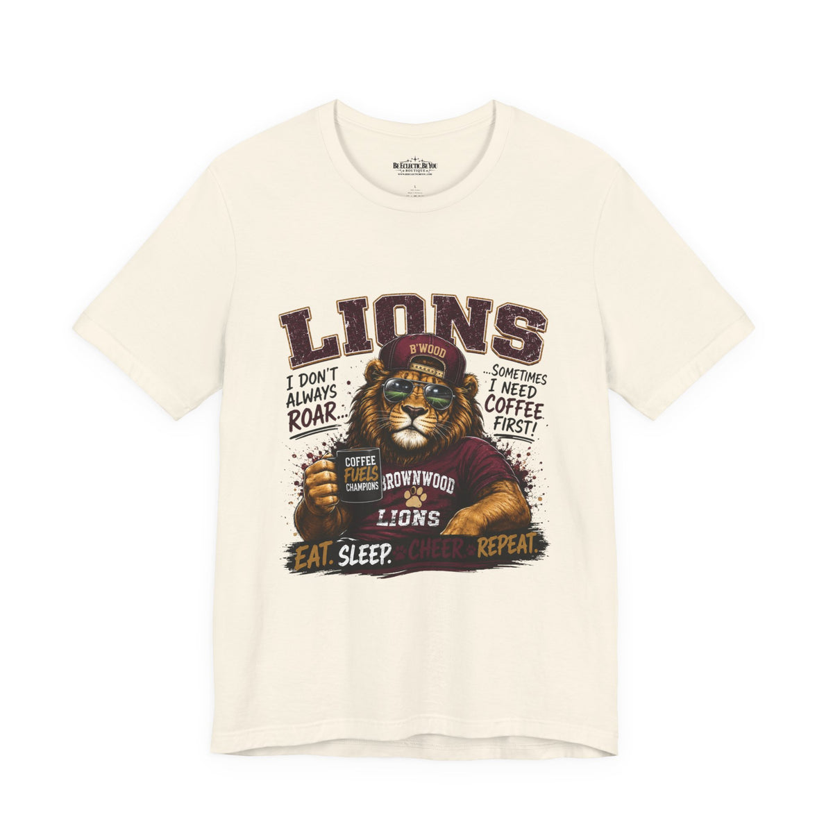 Lions Coffee First Eat Sleep Repeat Graphic T-Shirt