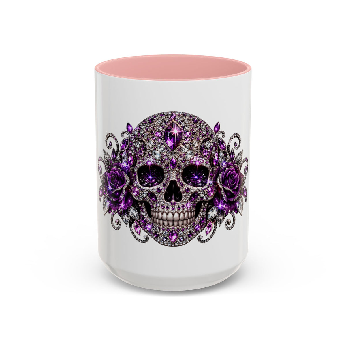 Purple Jeweled Skull Coffee Mug — Gothic Accent Tea Cup