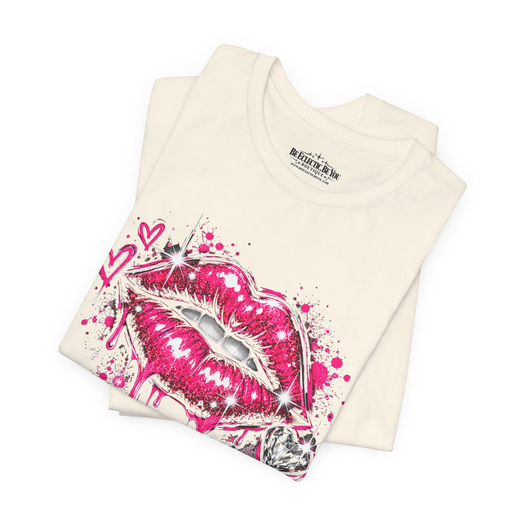 Kiss Lips Graphic Tee Sparkly