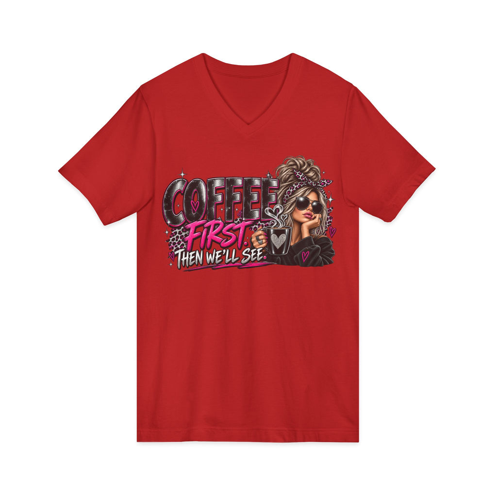 Unisex Jersey Short Sleeve V-Neck Tee