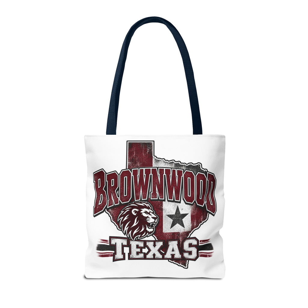 Brownwood Texas Lion Tote Bag – Vintage State Pride AOP Tote