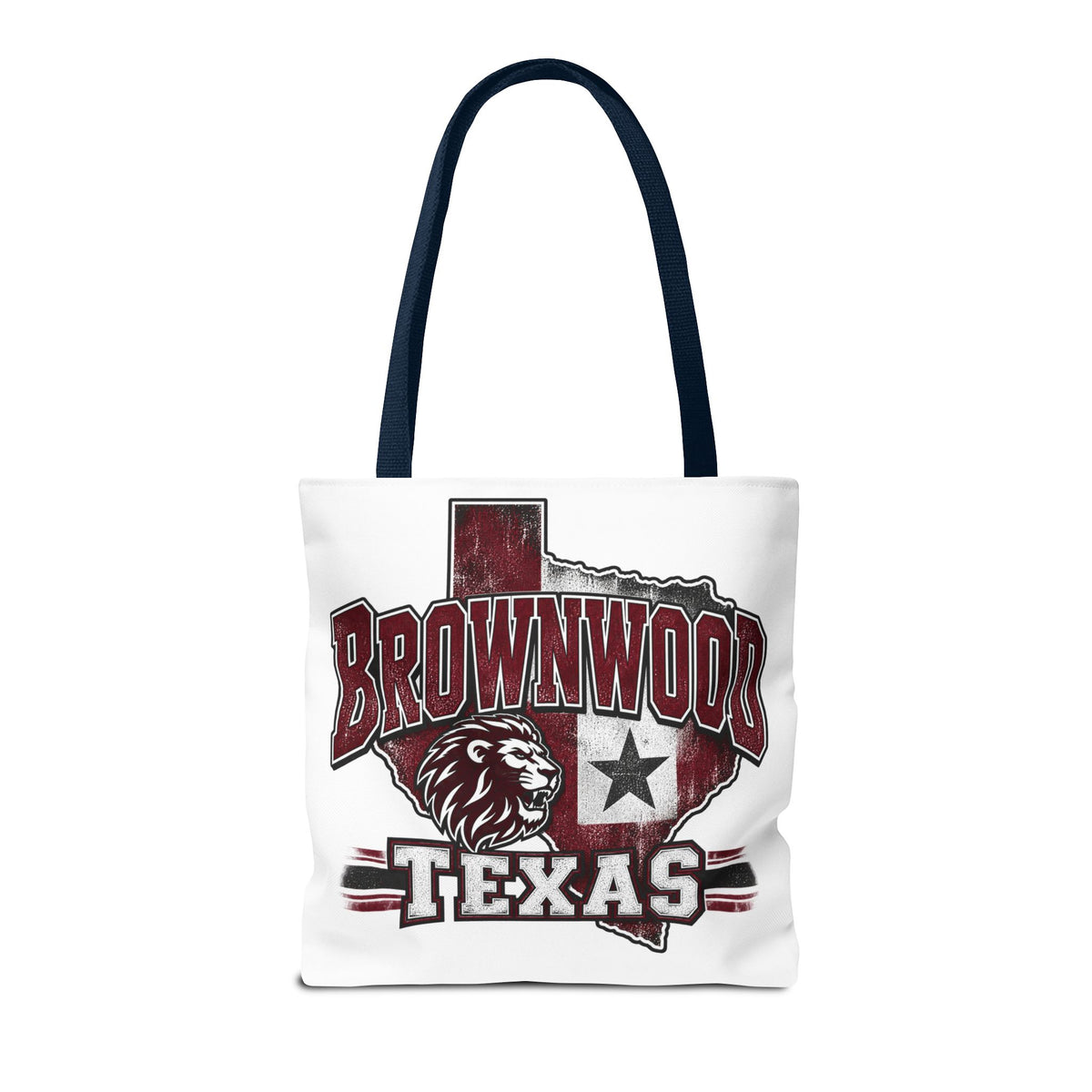 Brownwood Texas Lion Tote Bag – Vintage State Pride AOP Tote