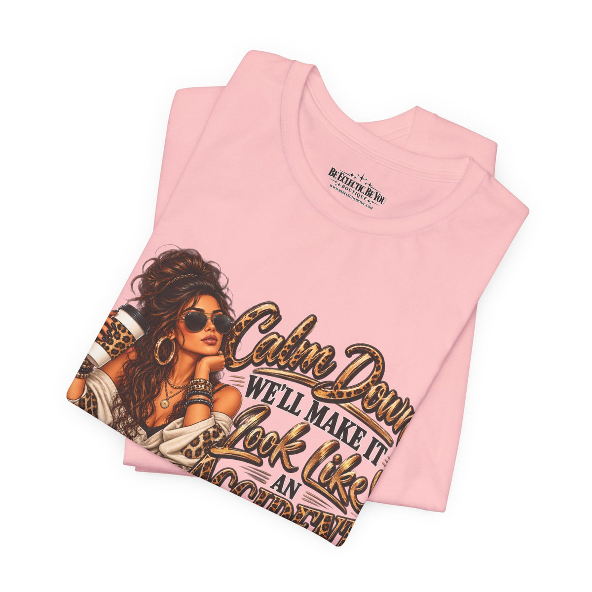 Calm Down Accident Graphic T-Shirt