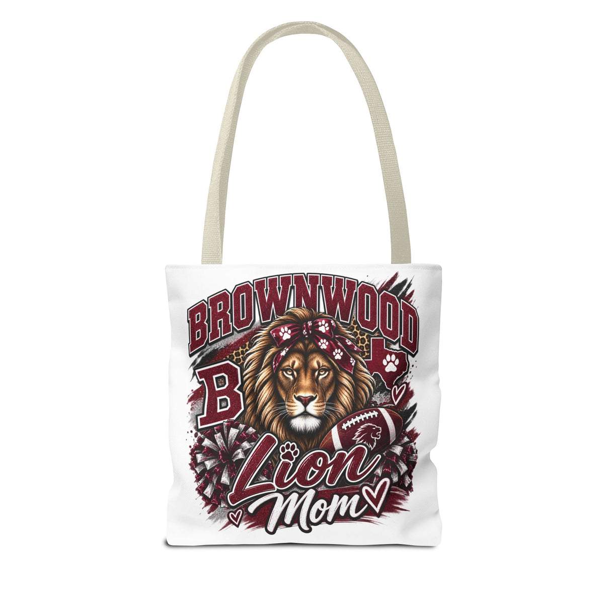 Lion Mom Tote Bag — Brownwood School Spirit Lion Mom Tote