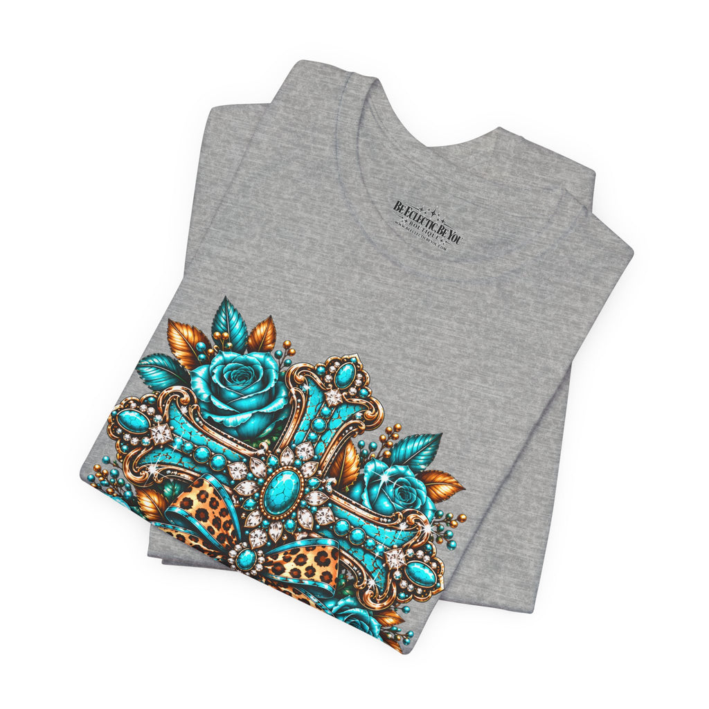 Bohemian Turquoise Floral Paisley T-Shirt