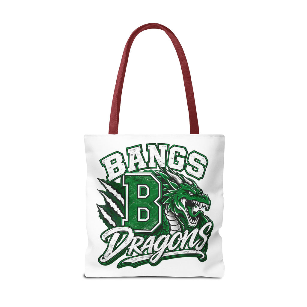 Bangs Dragons Tote Bag — Green Mascot Dragon School Spirit Tote