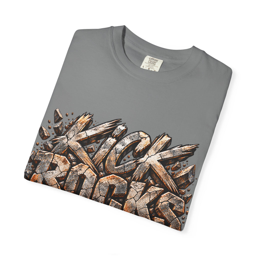 Kick Rocks T‑Shirt — Grunge Stone Graffiti Tee