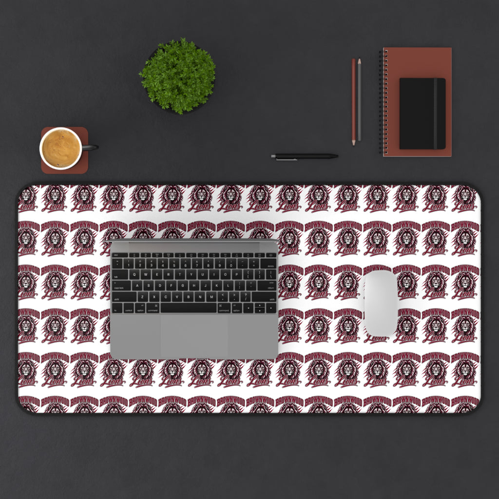 Vintage Typewriter Pattern Desk Mat — Retro Office Mouse Pad