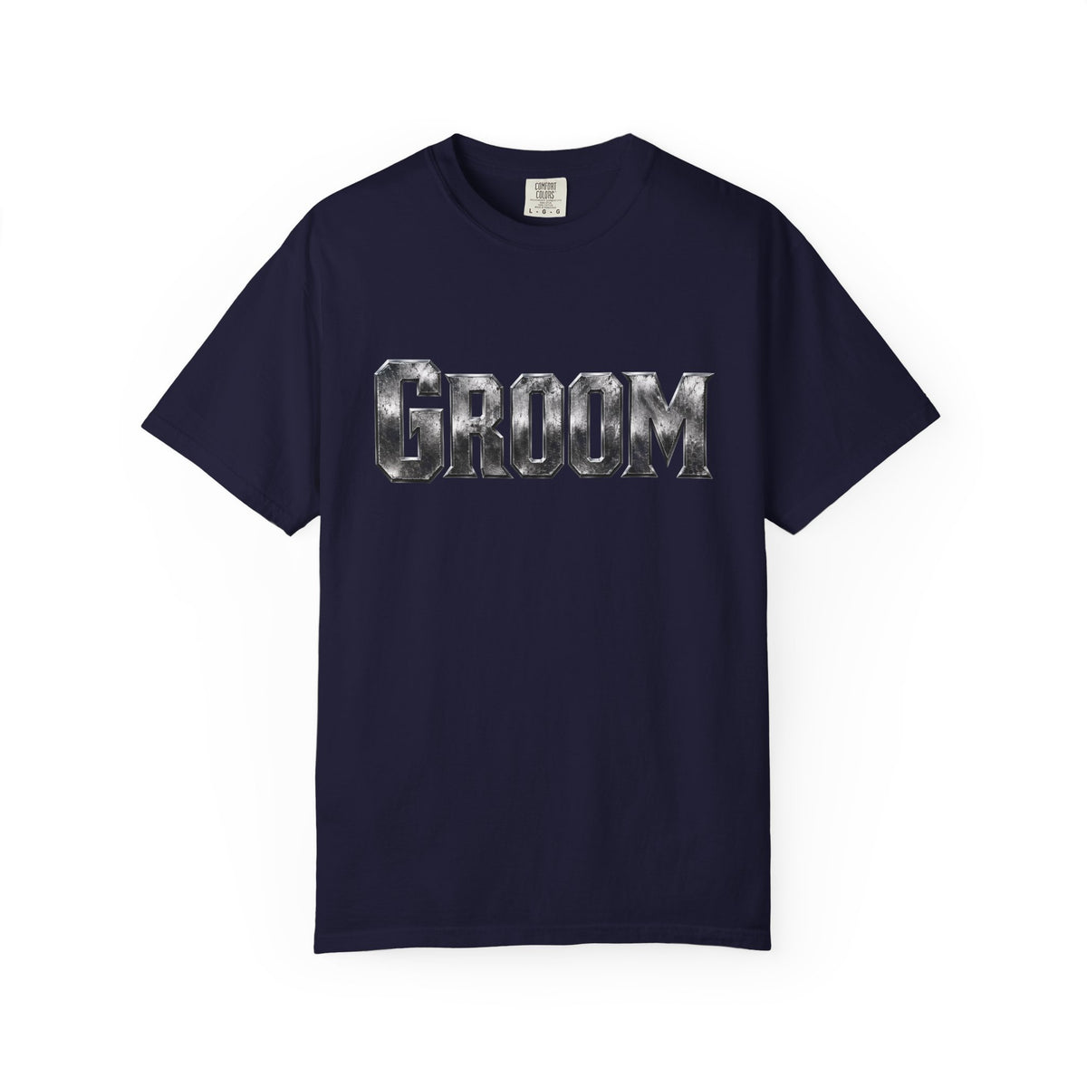 Groom Graphic T-Shirt — Metallic Lettering Wedding Tee for Grooms