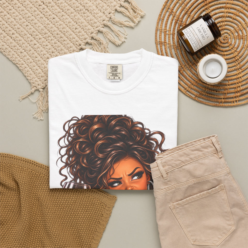 Sassy Curly Girl Wine T-Shirt