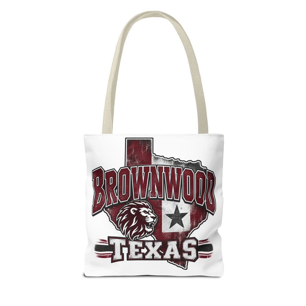 Brownwood Texas Lion Tote Bag – Vintage State Pride AOP Tote