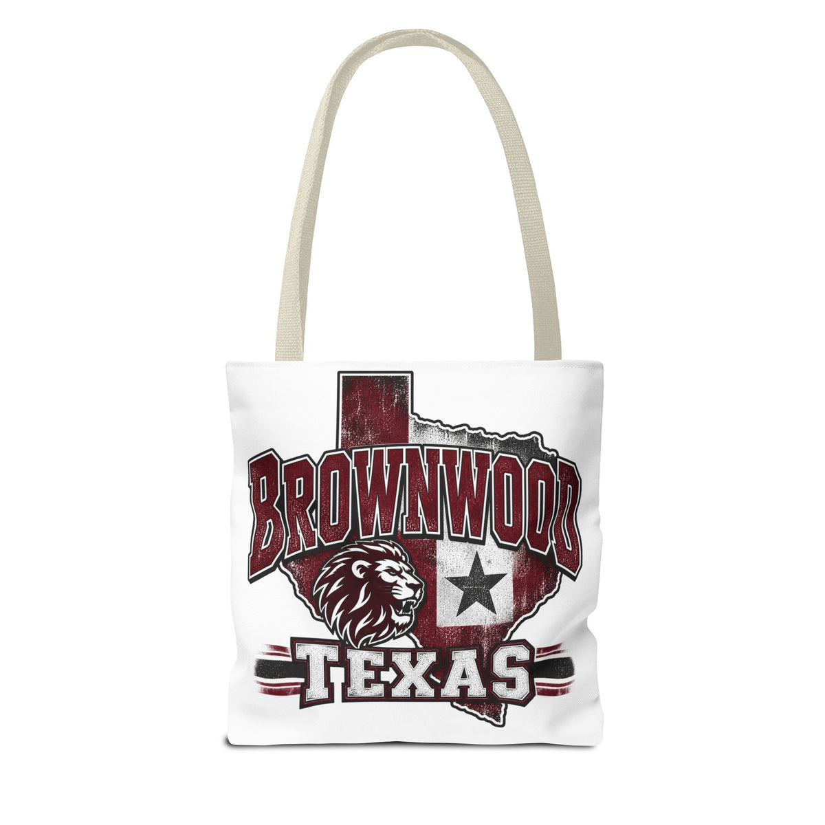 Brownwood Texas Lion Tote Bag – Vintage State Pride AOP Tote