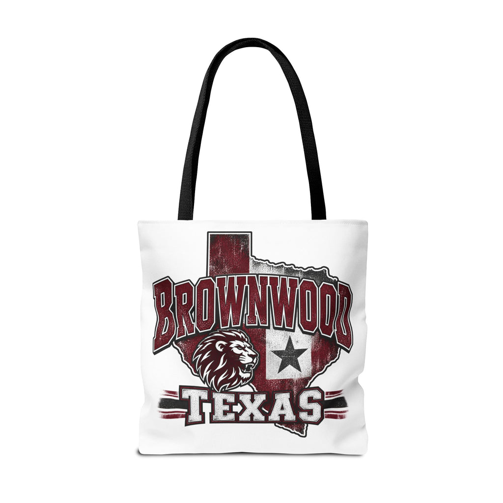 Brownwood Texas Lion Tote Bag – Vintage State Pride AOP Tote