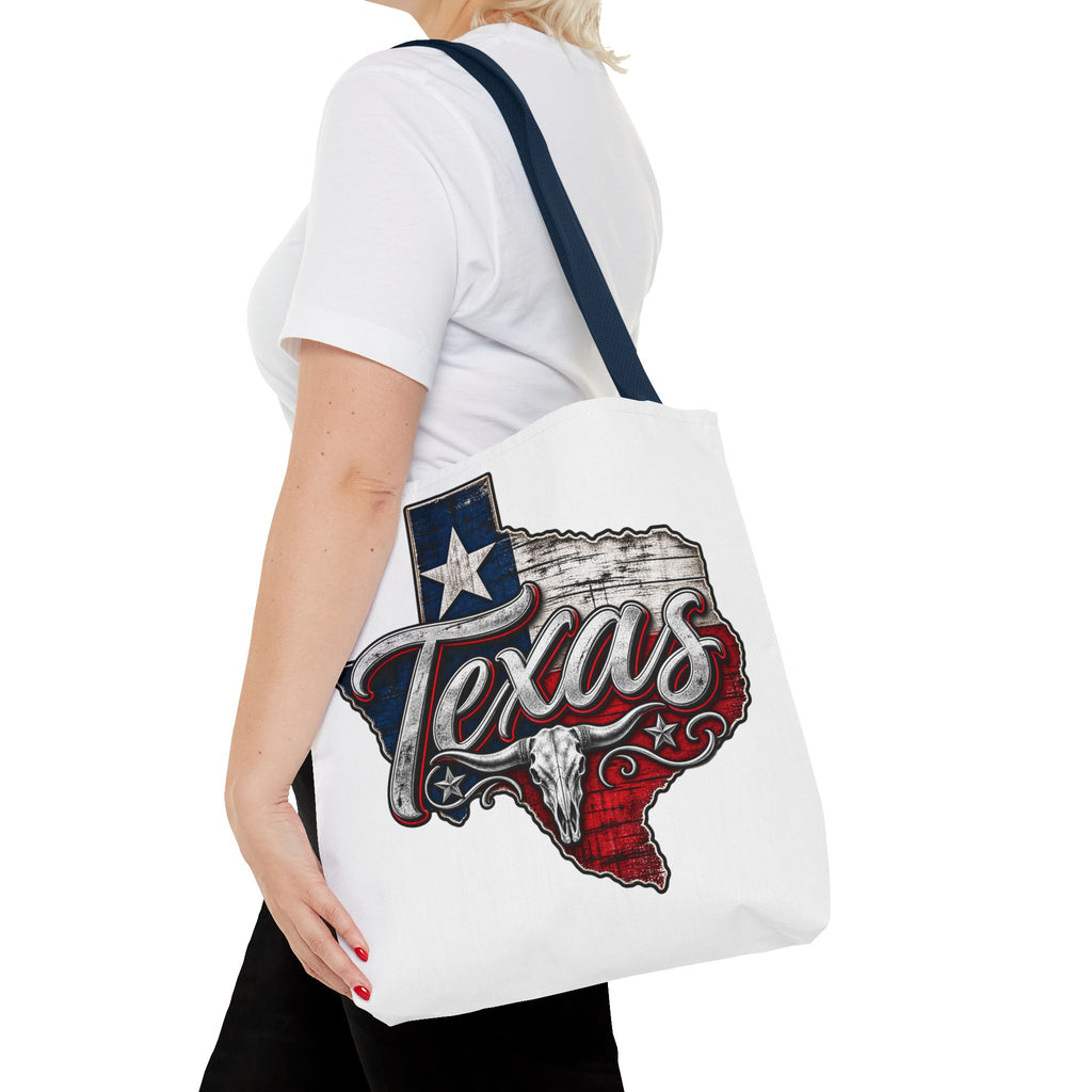 Texas Flag State Outline Tote Bag — Rustic Western 'Texas' Design