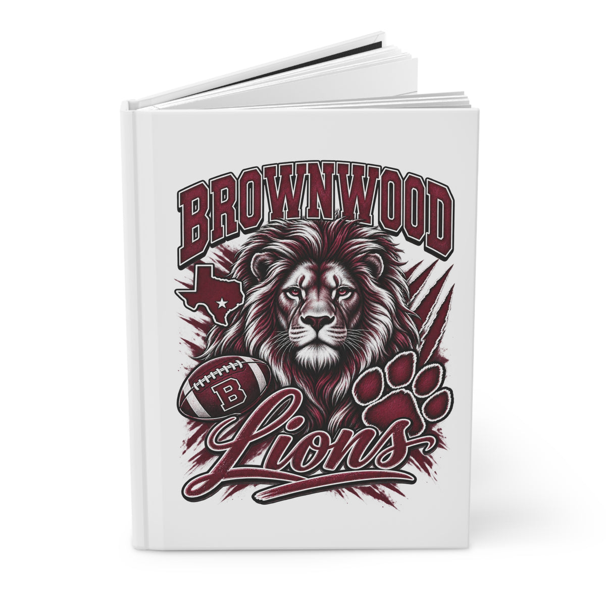 Brownwood Lions Hardcover Journal — Lined Matte School Spirit Notebook