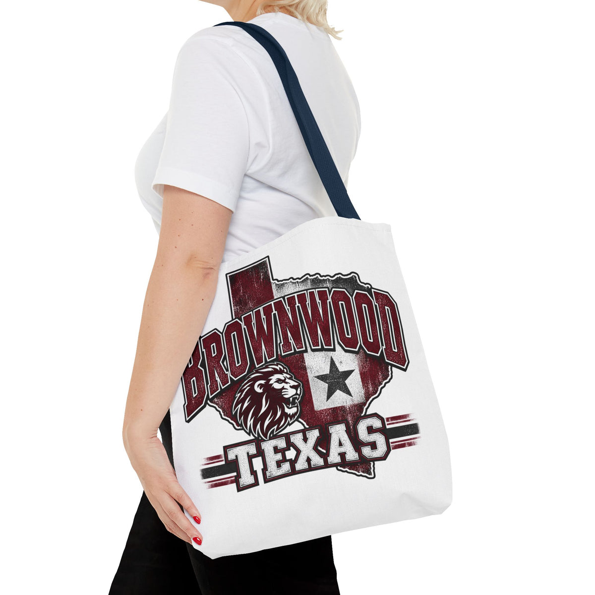 Brownwood Texas Lion Tote Bag – Vintage State Pride AOP Tote