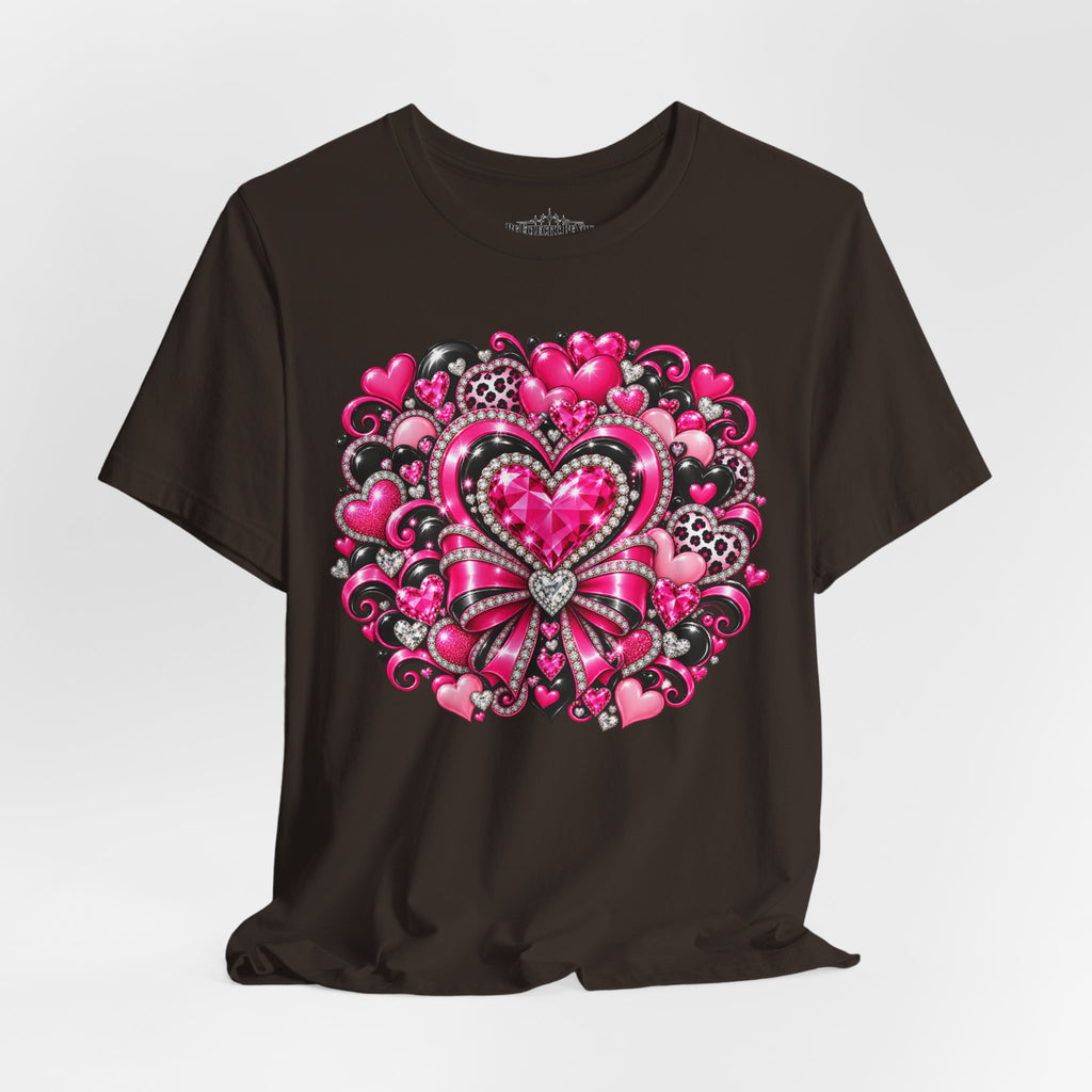 Pink Heart Valentine’s Day Graphic T-Shirt