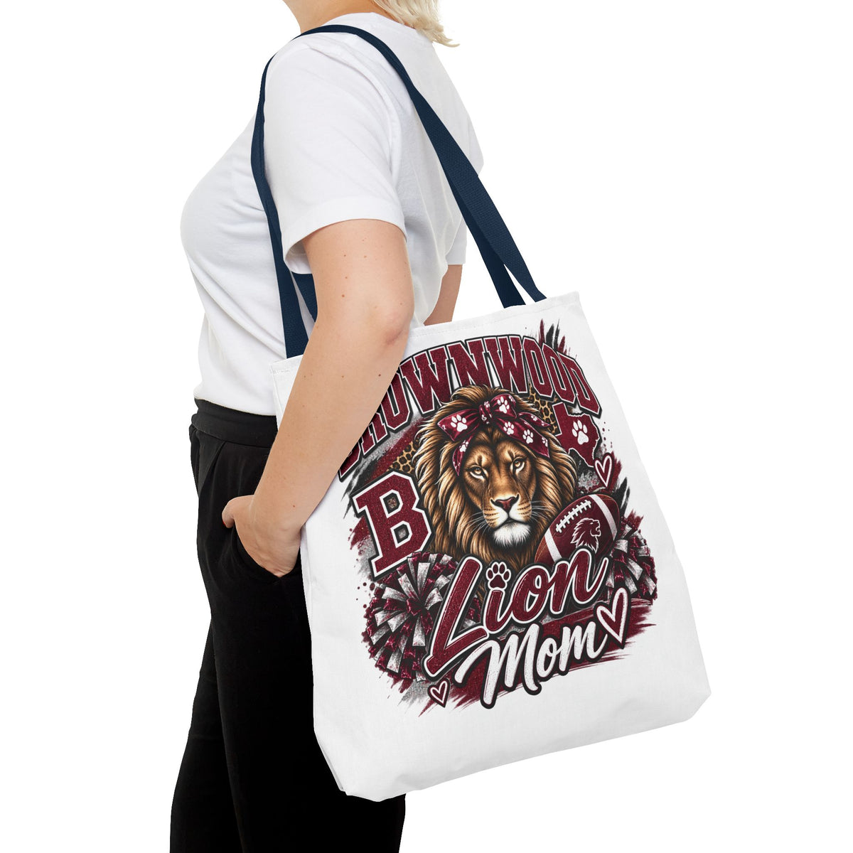 Lion Mom Tote Bag — Brownwood School Spirit Lion Mom Tote