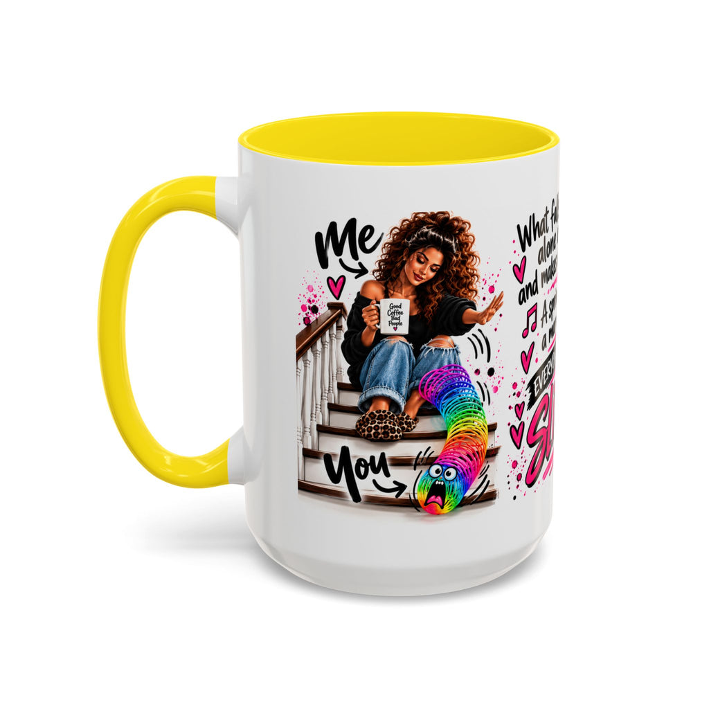 Slinky Coffee Mug — Funny Rainbow Slinky Gift for Friends & Teachers