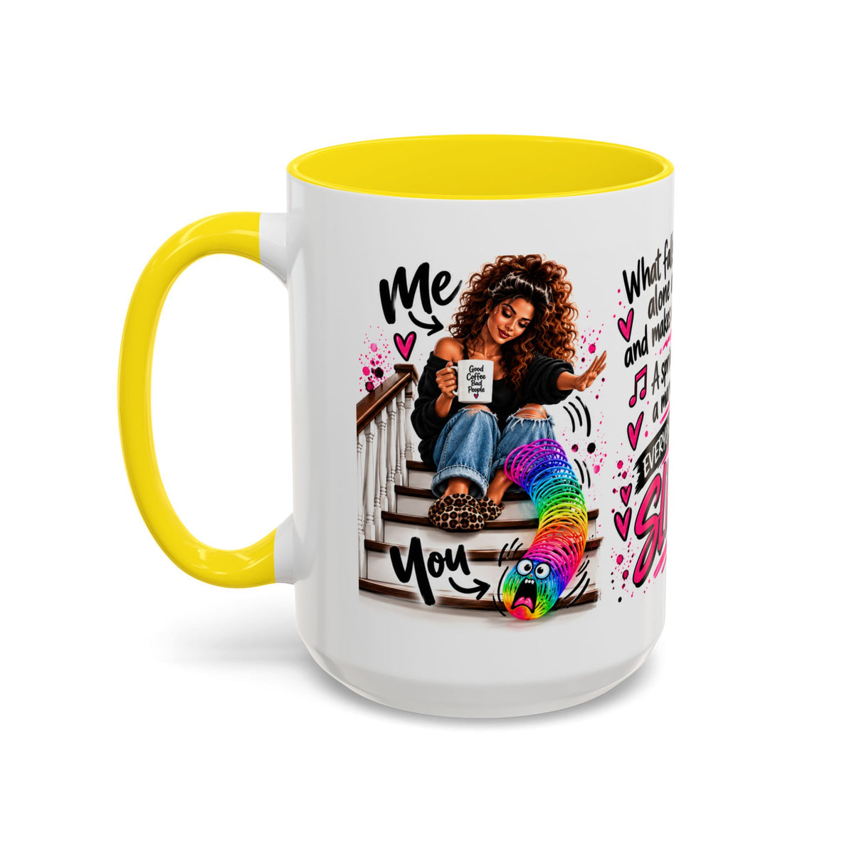Slinky Coffee Mug — Funny Rainbow Slinky Gift for Friends & Teachers