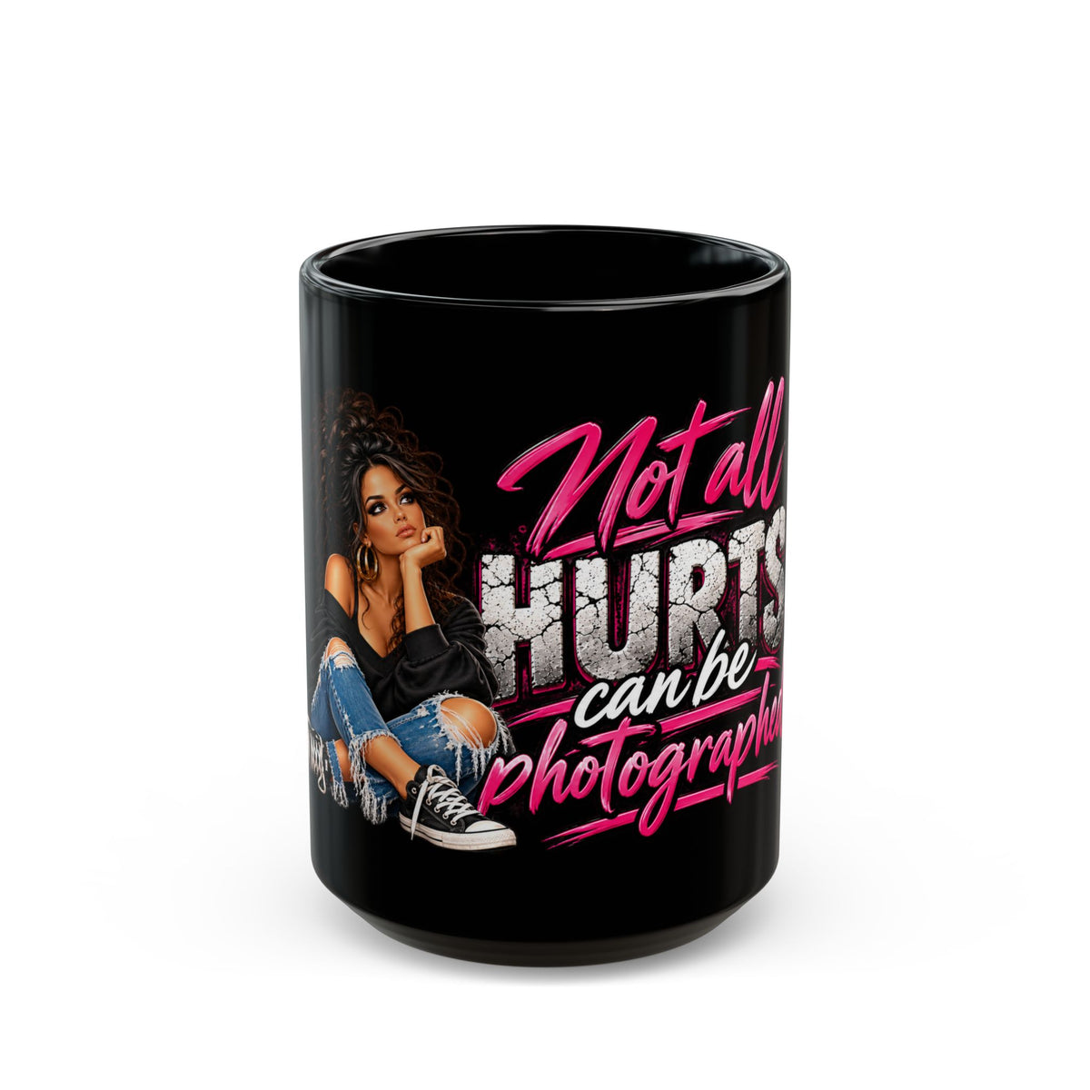 Not All Hurts Can Be Photographed Mug — Emotional Portrait Photographer Gift (Black, 11/15oz)