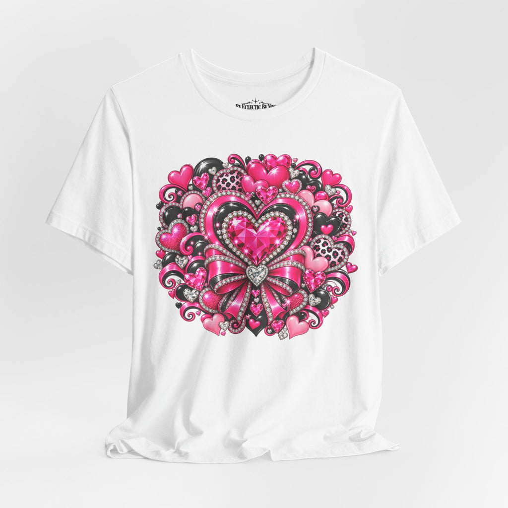Pink Heart Valentine’s Day Graphic T-Shirt