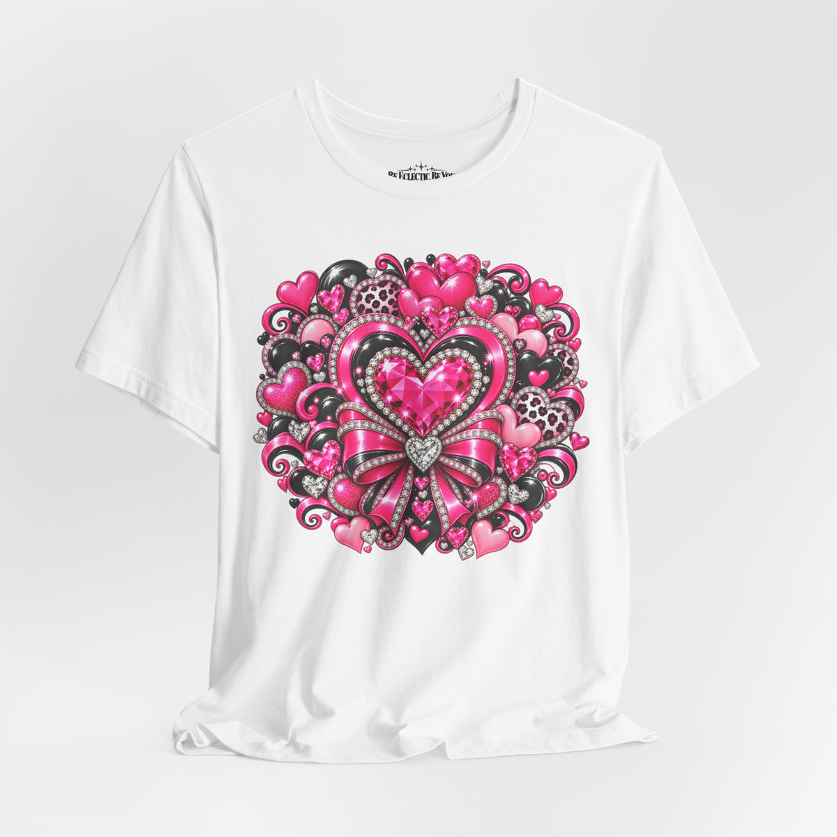Pink Heart Valentine’s Day Graphic T-Shirt