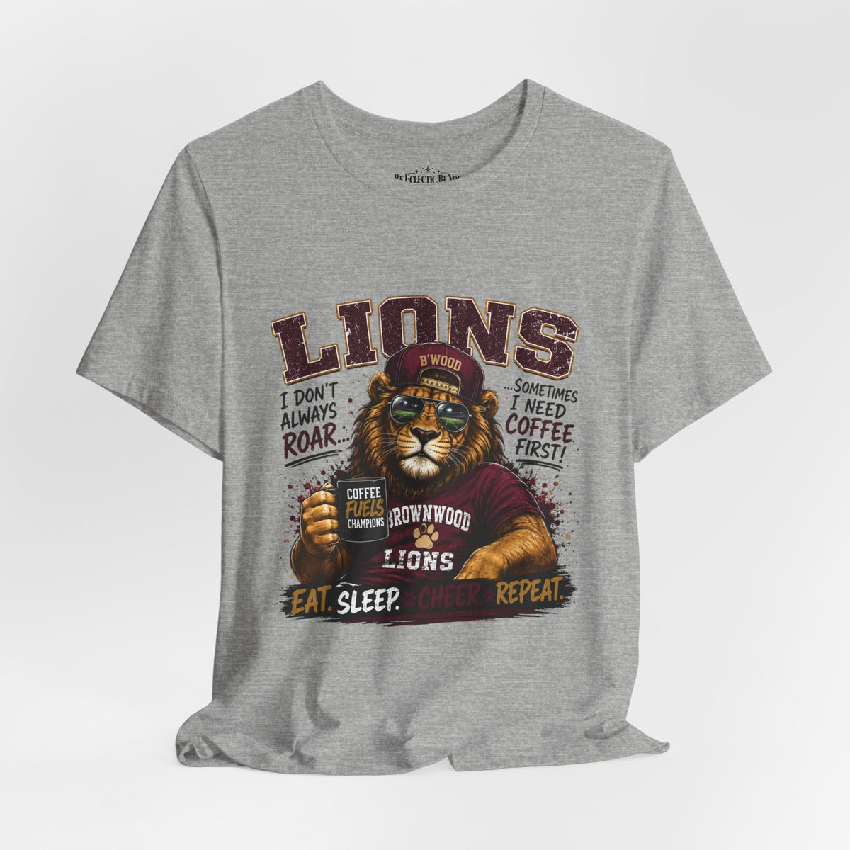 Lions Coffee First Eat Sleep Repeat Graphic T-Shirt