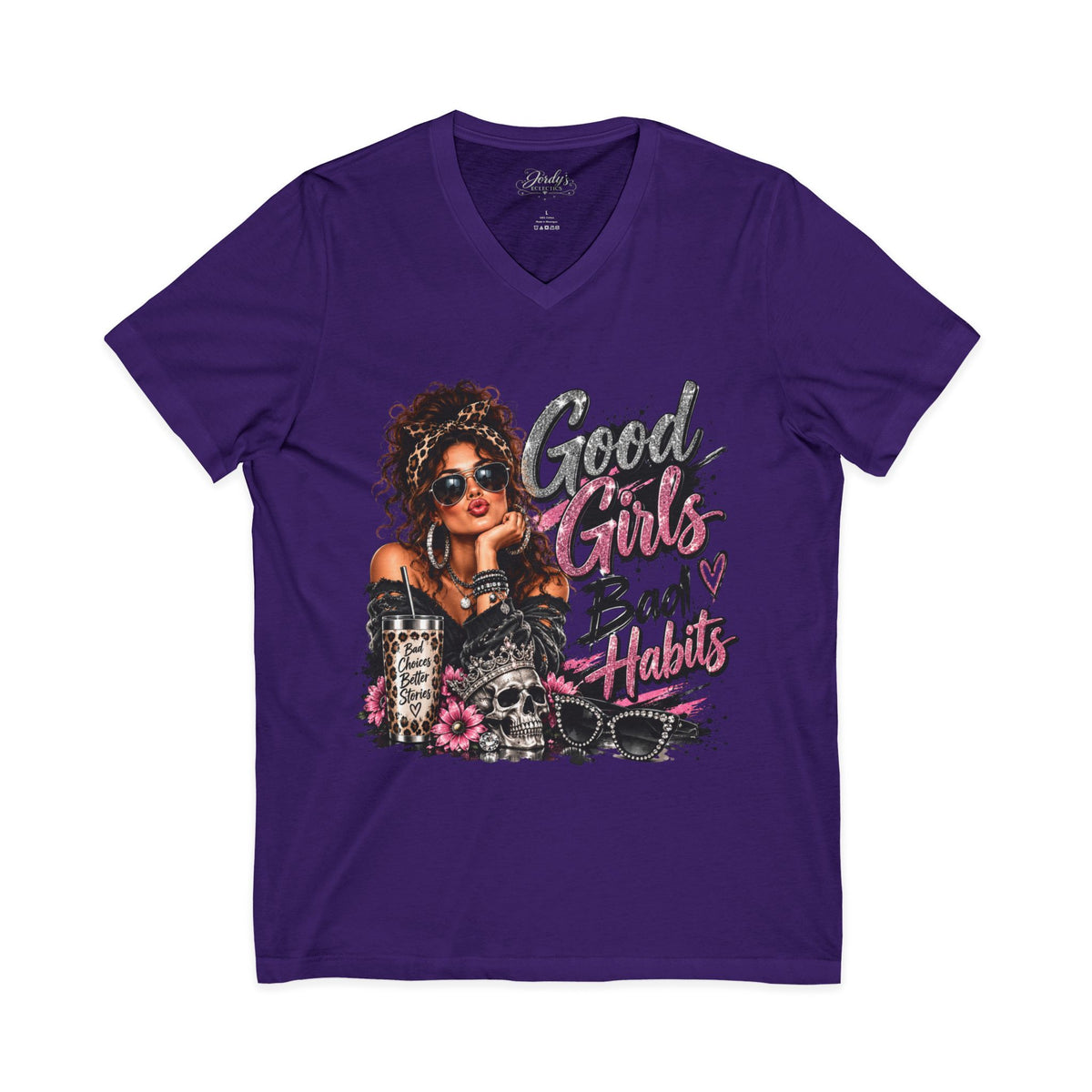 Good Girls Bad Habits V-Neck Tee