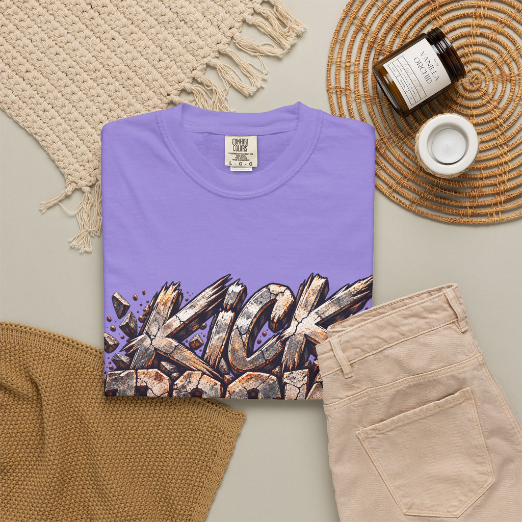 Kick Rocks T‑Shirt — Grunge Stone Graffiti Tee