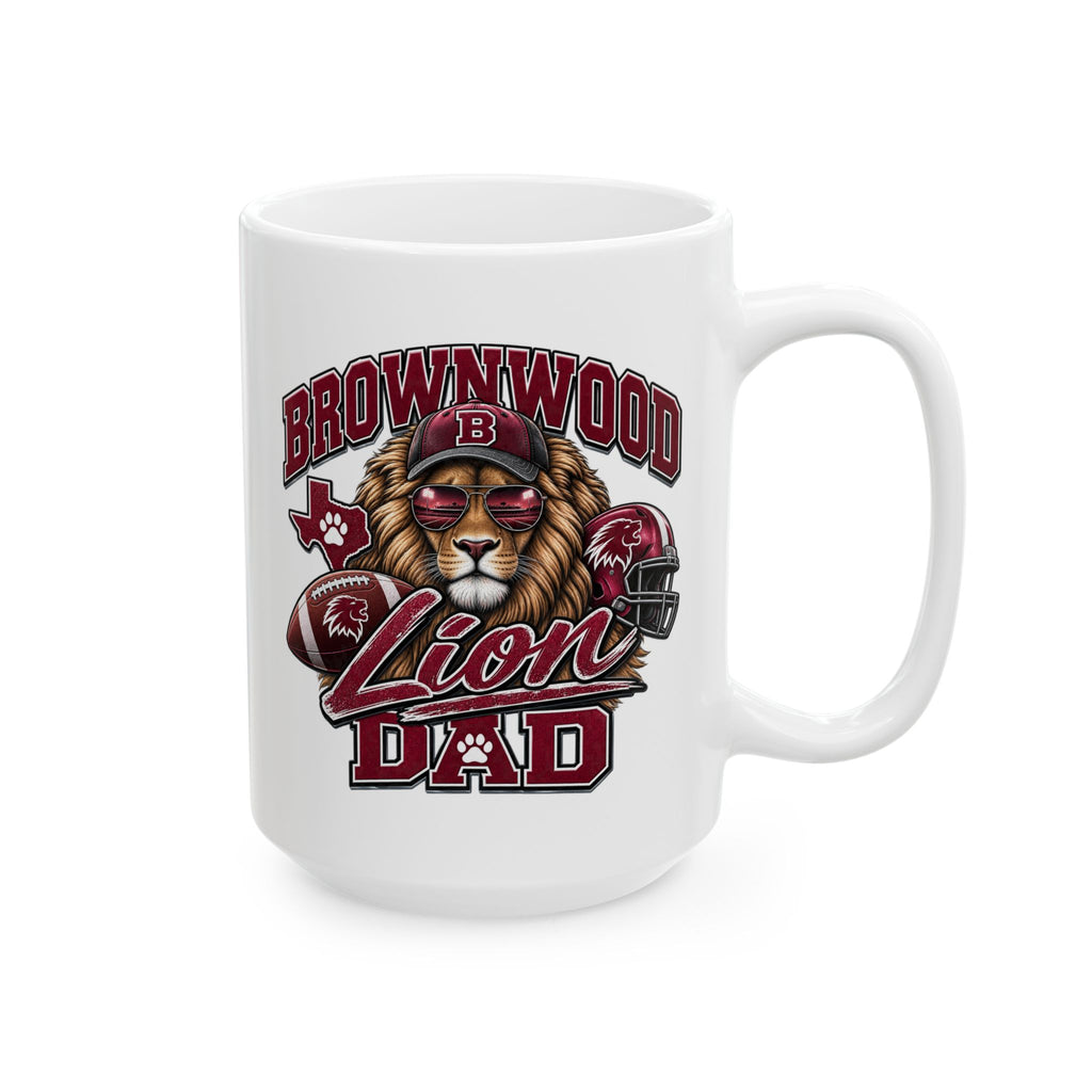 Brownwood Lion Dad Ceramic Mug – Team Logo Coffee Cup (11oz & 15oz)