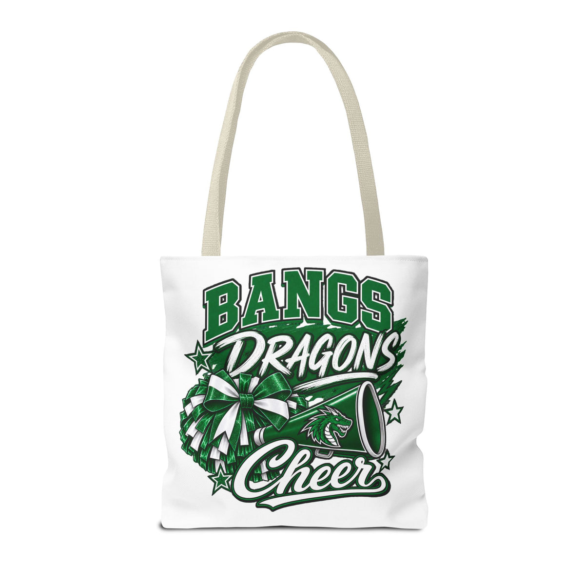 Bangs Dragons Cheer Tote Bag – Pom-Pom & Megaphone School Spirit Tote
