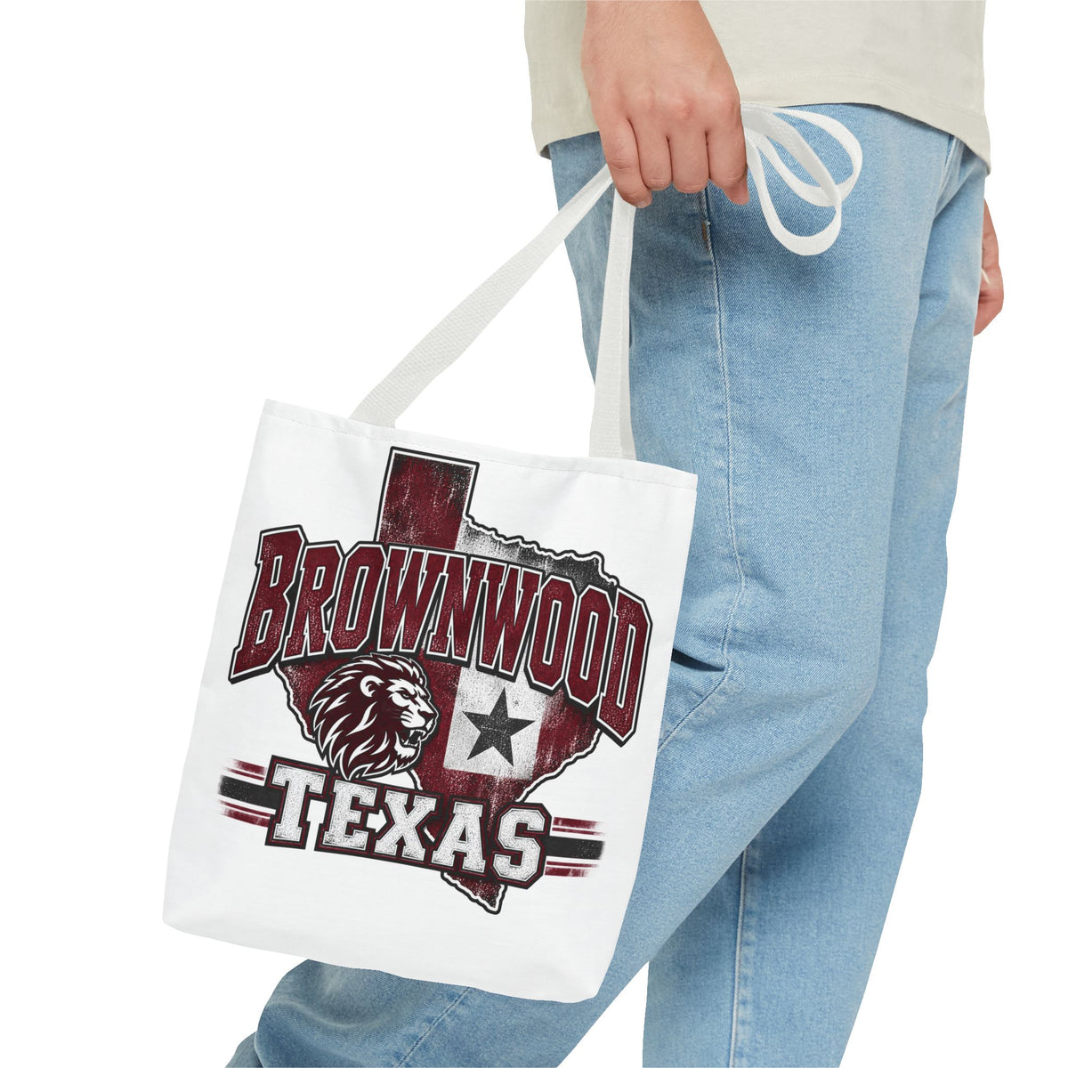 Brownwood Texas Lion Tote Bag – Vintage State Pride AOP Tote