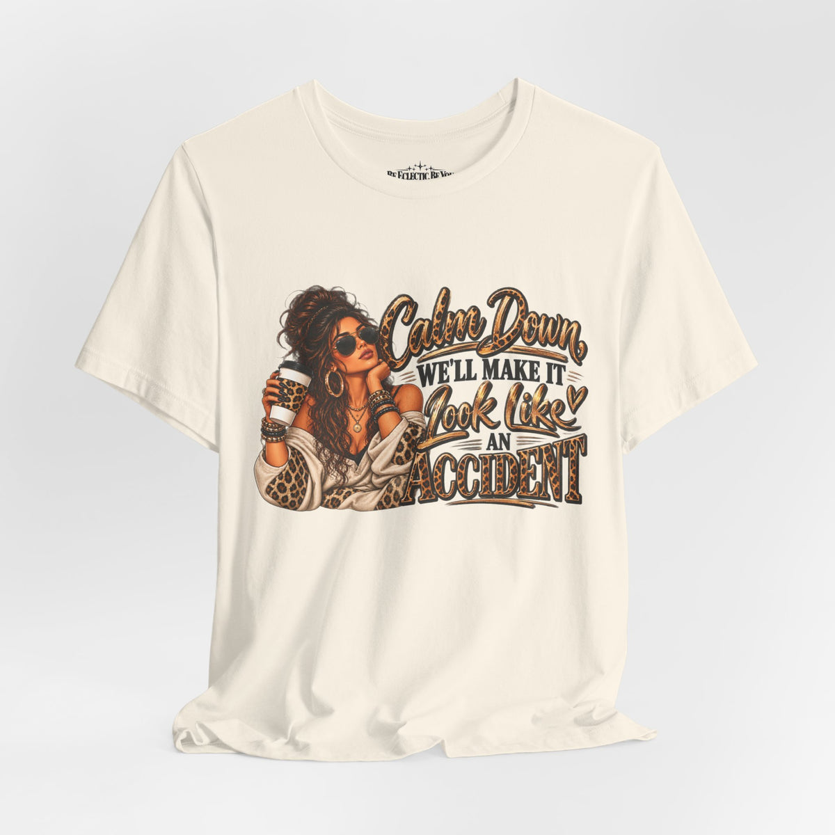 Calm Down Accident Graphic T-Shirt