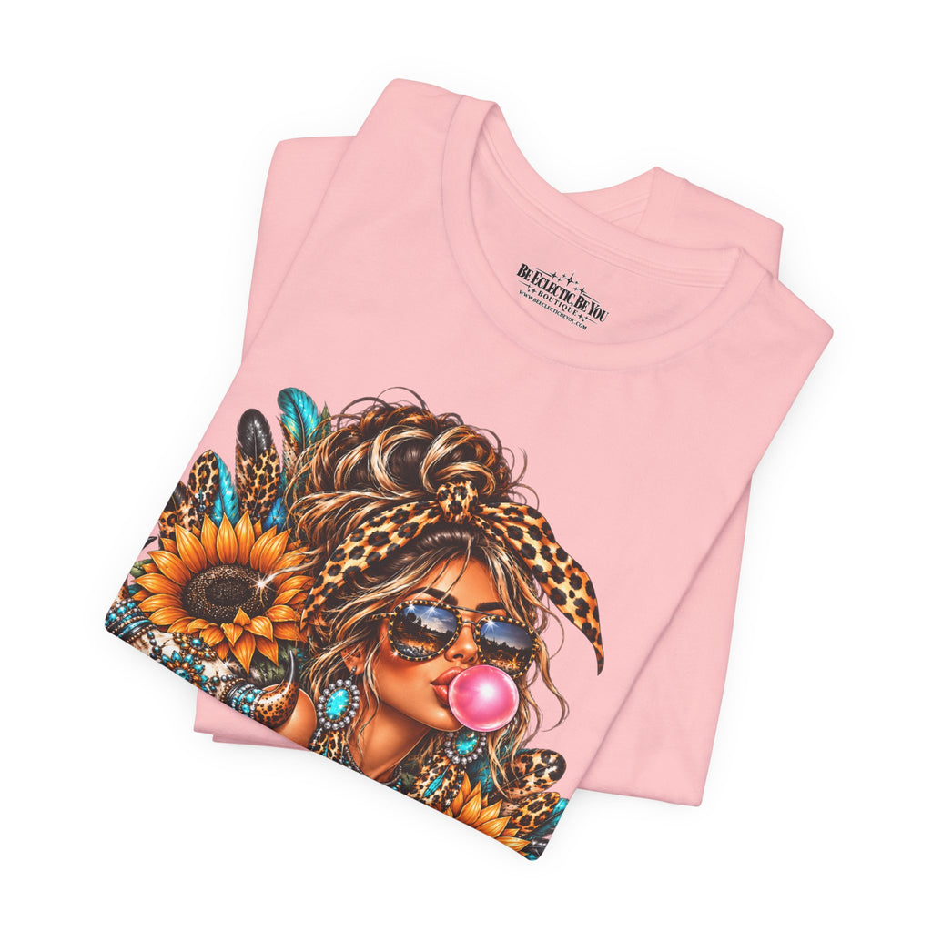 Boho Woman with Sunflowers Graphic T-Shirt