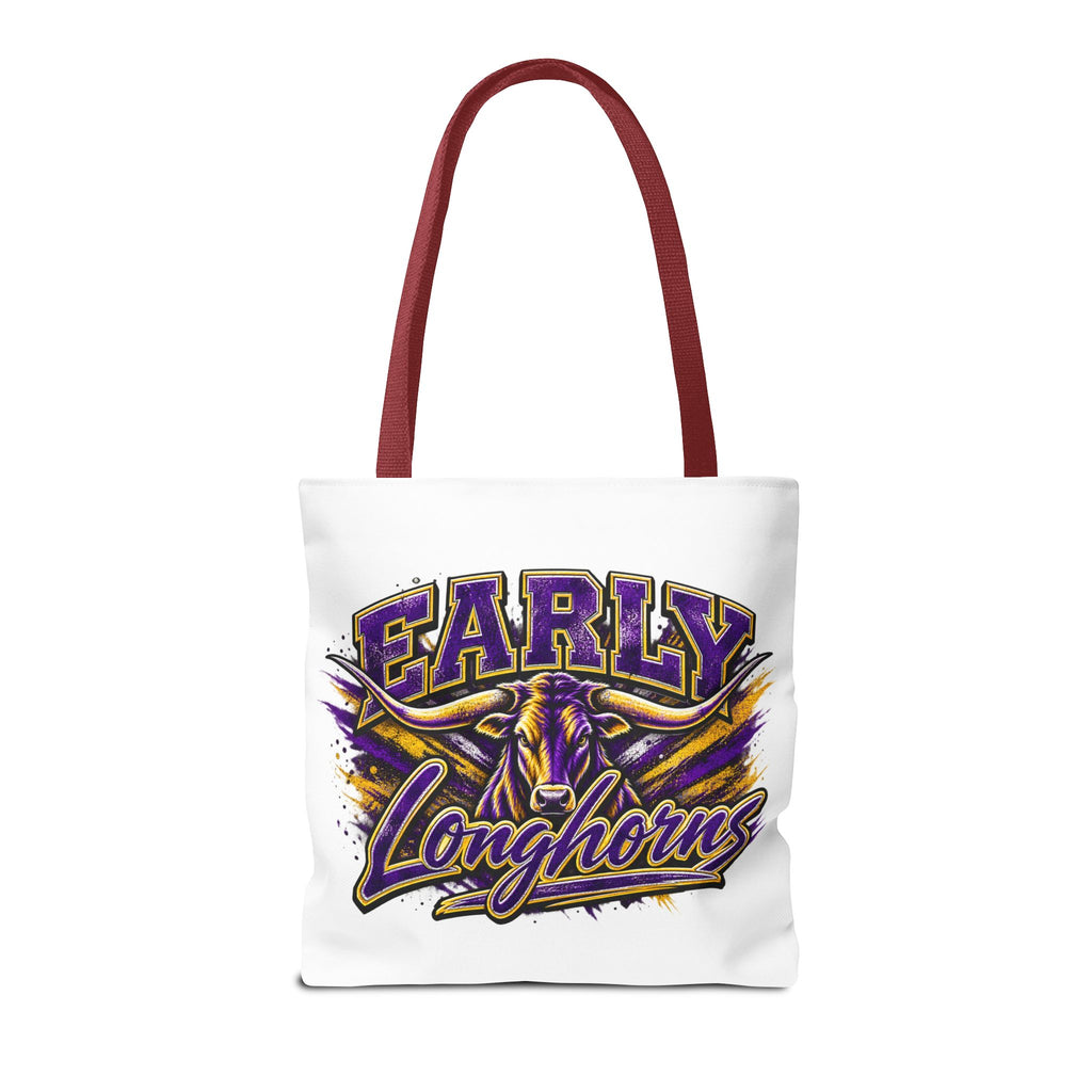 Early Longhorns Graphic Tote Bag – School Spirit Purple & Gold