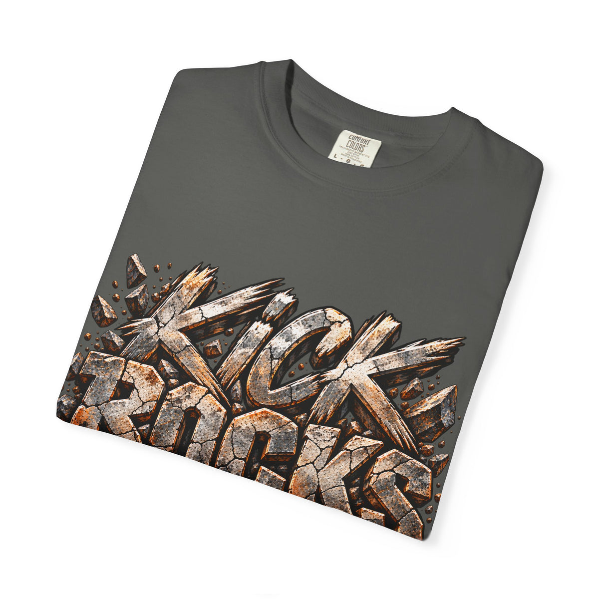 Kick Rocks T‑Shirt — Grunge Stone Graffiti Tee